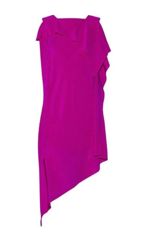 Barrow Asymmetric Silk Crepe de Chine Dress