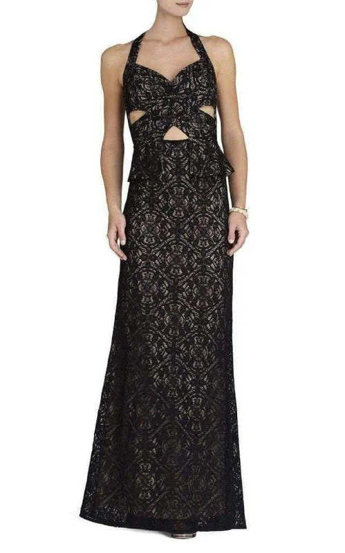 Daga Cutout Halter Black Gown Dress