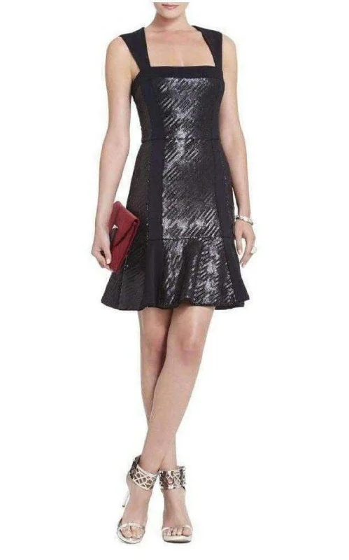 Noelle Fitted Sequin Flounce Dress