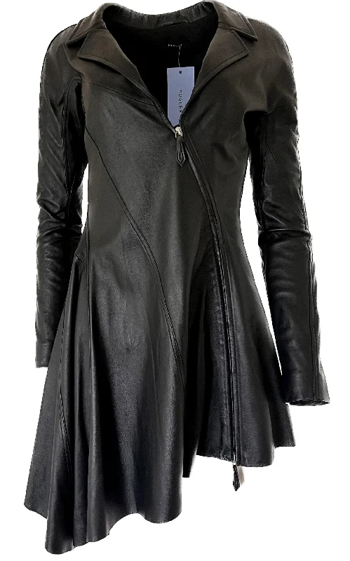 Runway Leather Dress Zip Closure