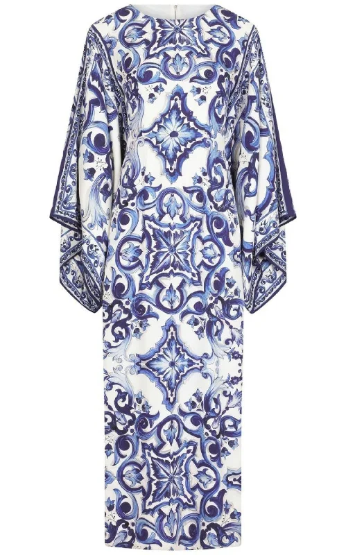 Scarf-print Silk Charmeuse Maxi Dress