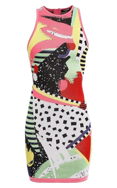 Short Sleeveless 80s Dress