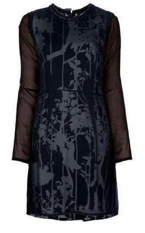 Silk Foral Black Dress