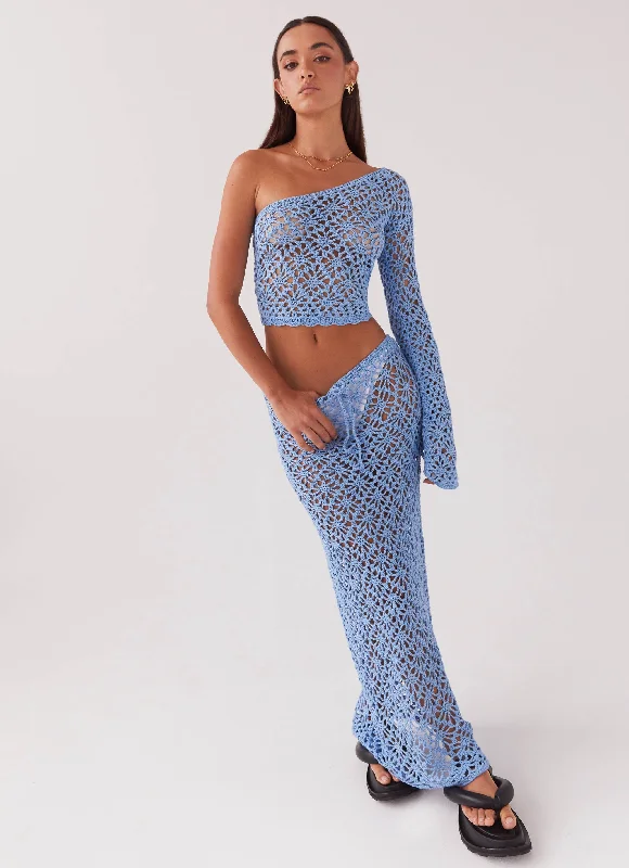 Merliah Crochet Maxi Skirt - Blue