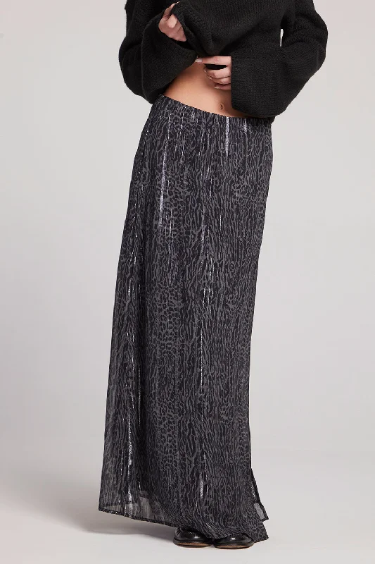 Aquarius Licorice Leopard Maxi Skirt