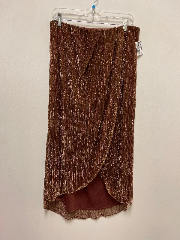 Skirt Midi By Adrianna Papell In Brown, Size: 12