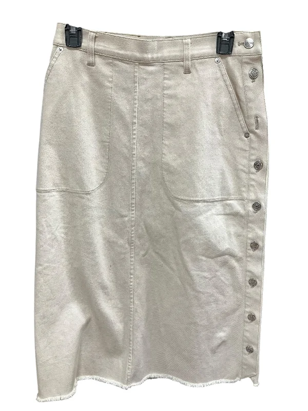 Skirt Midi By Clothes Mentor In Cream, Size: 6