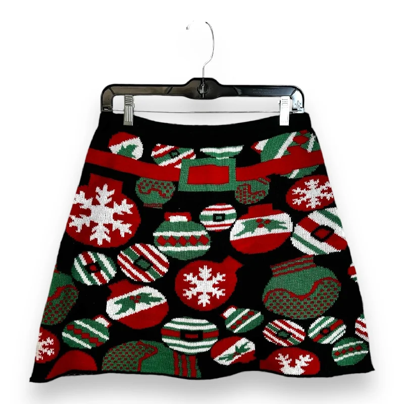 Skirt Mini & Short By Clothes Mentor In Black & Green, Size: L