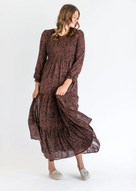 Aurora Vintage Floral Long Sleeve Maxi Dress