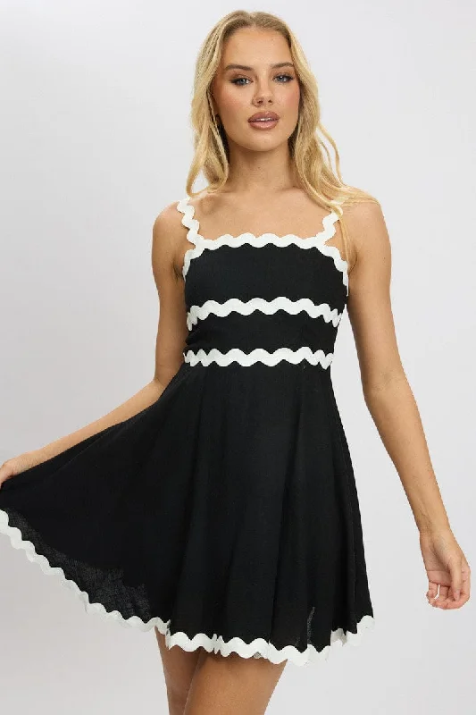 Black Fit And Flare Dress Ric Rac Mini