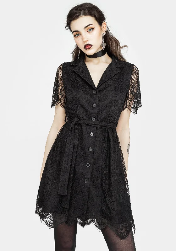 Harmonia Lace Mini Shirt Dress