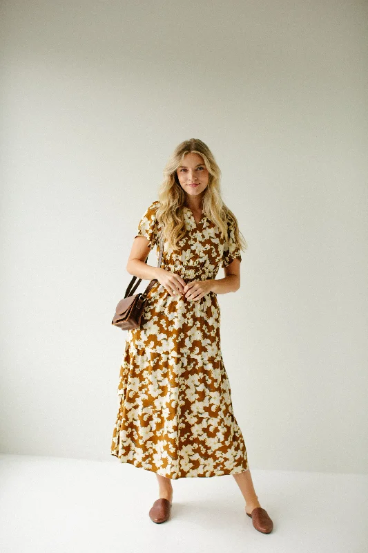 'Janaya' Flower Print Tiered Maxi Dress