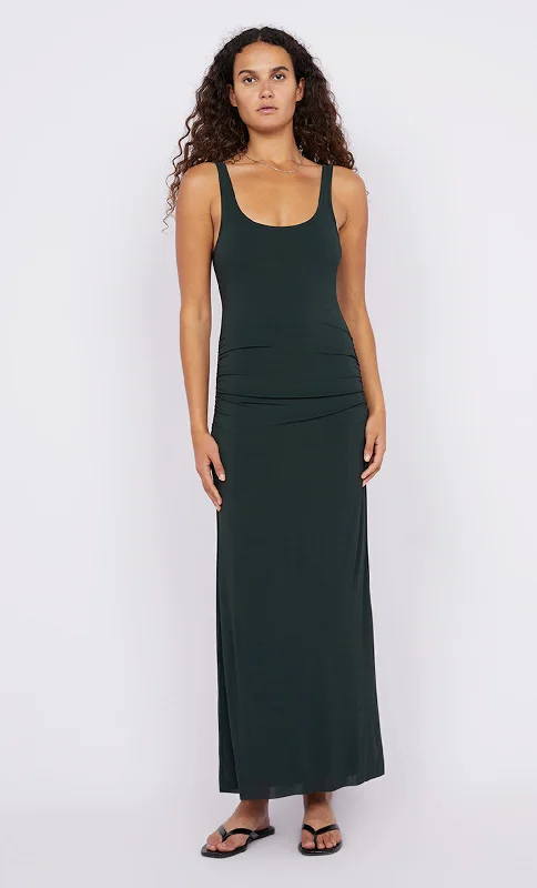 JAYDE SINGLET MAXI DRESS - BOTTLE GREEN