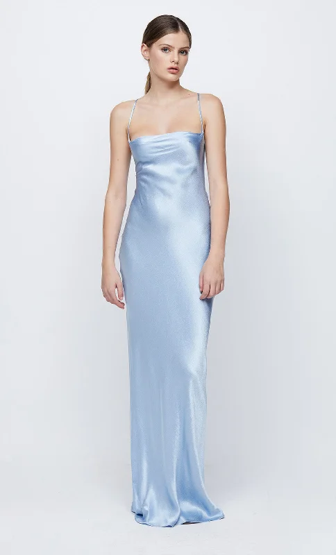 LORELAI TIE MAXI DRESS - SKY BLUE