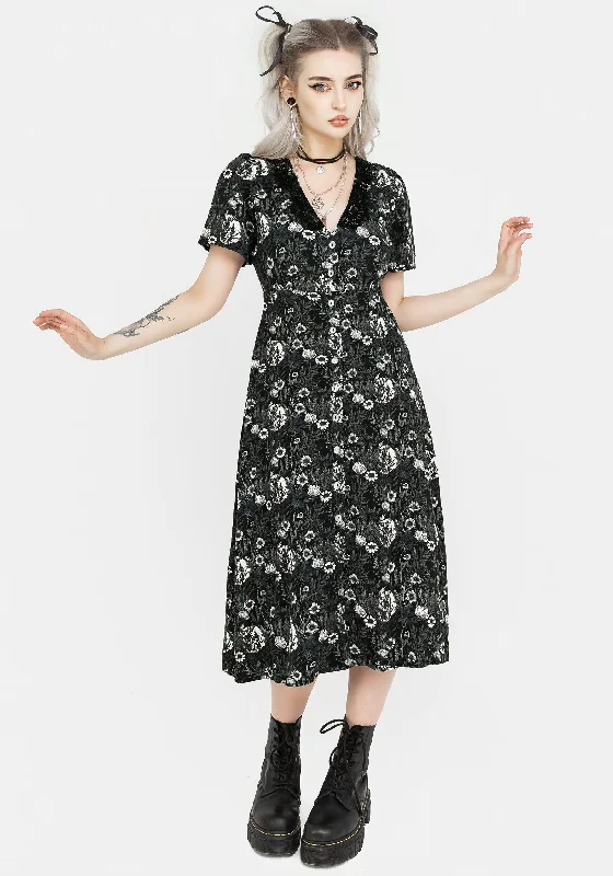 Nightbloom Button Up Midi Dress