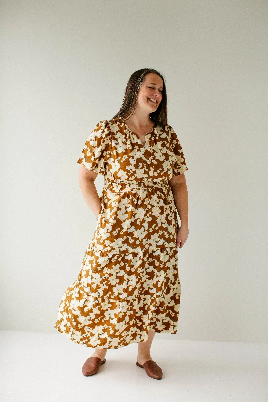 Plus 'Janaya' Flower Print Tiered Maxi Dress