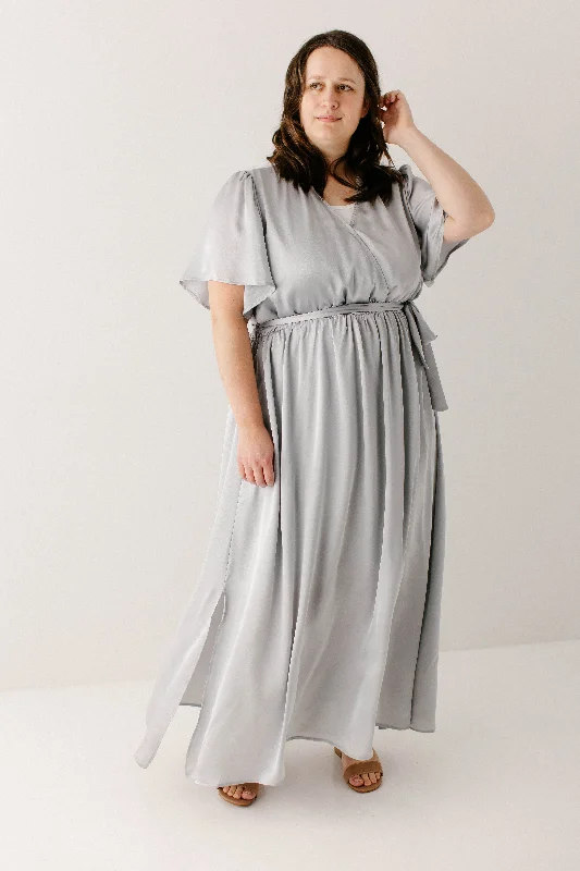 Plus 'Juliet' Satin Surplice Maxi Dress FINAL SALE