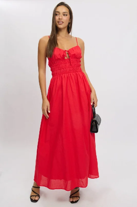 Red Maxi Dress Strappy