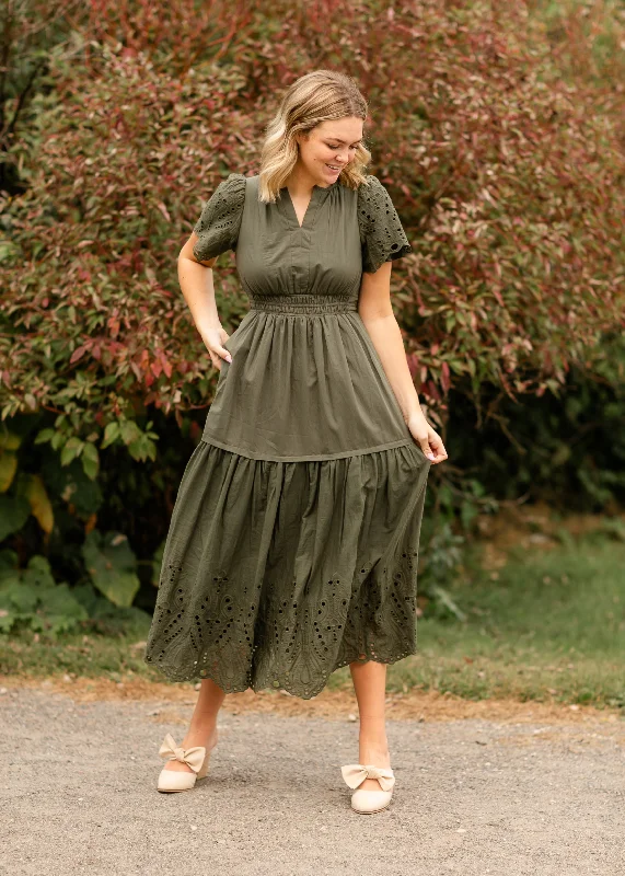 Scalloped Eyelet Maxi Dress - FINAL SALE