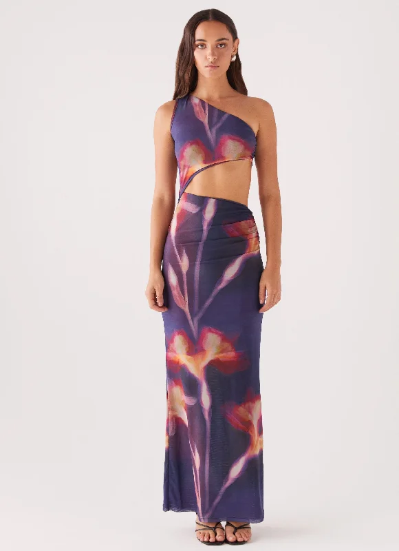 Shadows In The Sun Mesh Maxi Dress - Ember Rose