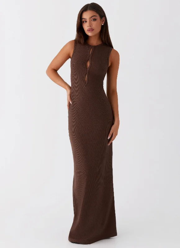 Shay Cut Out Maxi Dress - Chocolate