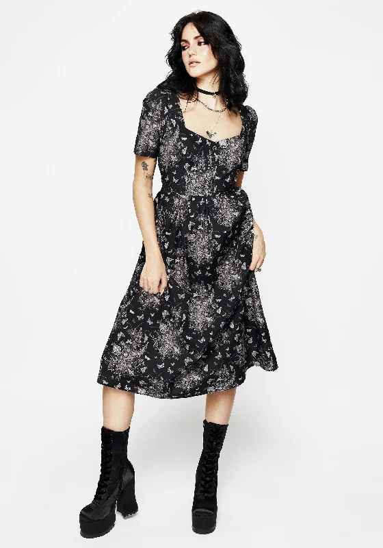 Thalia Button Front Midi Dress