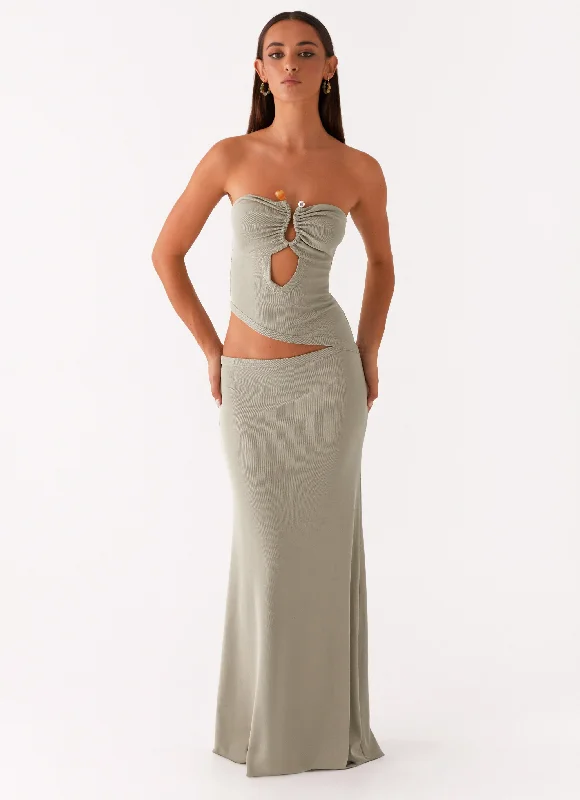 Wild Roses Maxi Dress - Sage